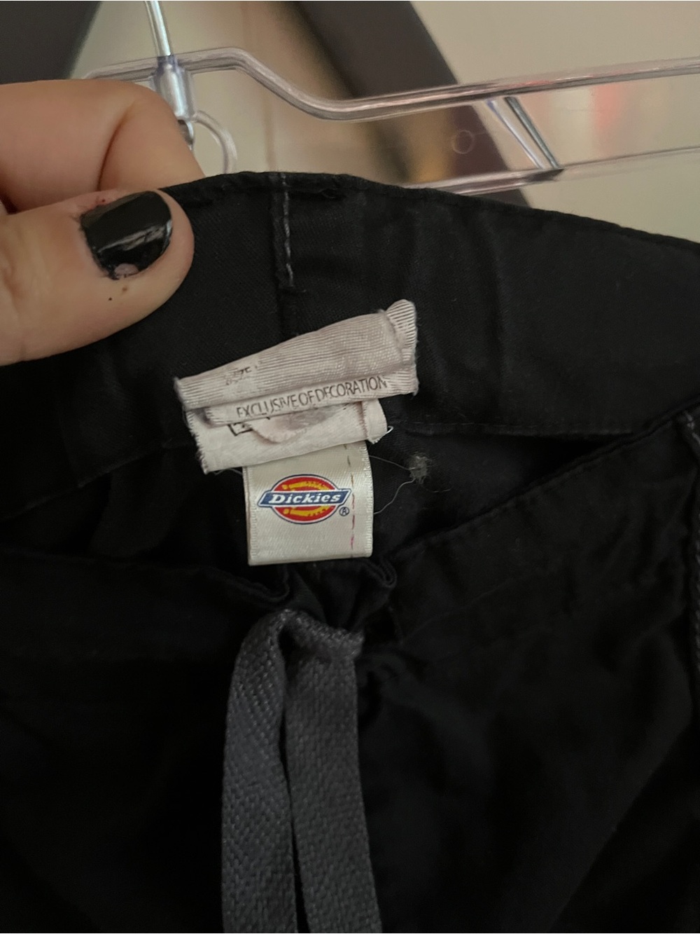 Dickies Black Wide Leg Flare Cargo Jeans with Drawstring - Picture 5 of 10